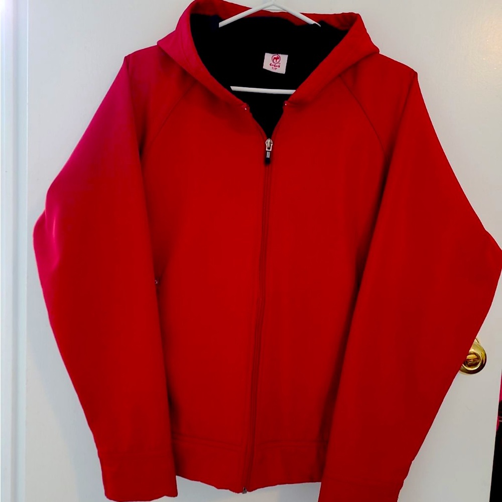 mens red with black lined GGS size small